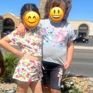 Colorful Fruit Print Two-Piece Set